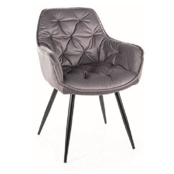 Veneti Jedálenská stolička s podrúčkami LUSINE - čierna / svetlo šedá